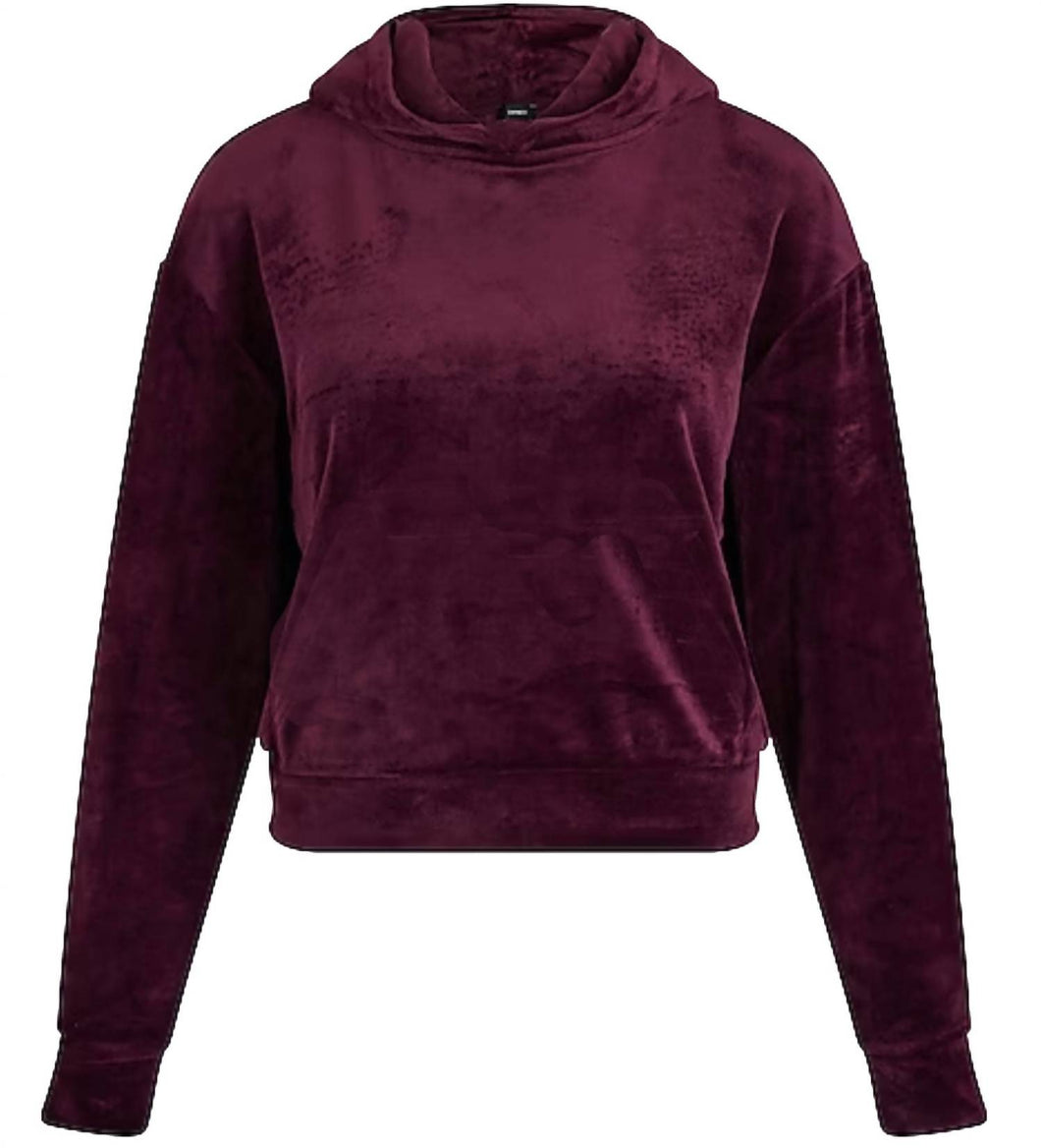 Velour Cropped Pullover Sweatshirt