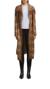 Wool Plaid Jacquard Coat