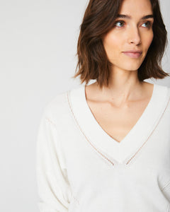 Pointelle Seam Sweater