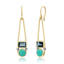 Load image into Gallery viewer, The &quot;Candy Rush&quot; 14K Gold Double Gem Linear Earring