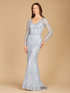 29466 - Long Sleeve Lace Mermaid Gown