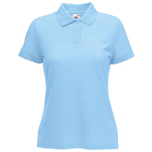 Load image into Gallery viewer, Fruit Of The Loom Womens Lady-Fit 65/35 Short Sleeve Polo Shirt (Sky Blue)