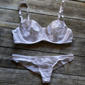 Je T'aime White Mesh Bra