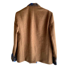 Load image into Gallery viewer, Wool Double Breasted Blazer In Camel Hair and Blue