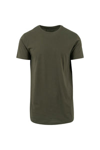 Mens Shaped Long Short Sleeve T-Shirt - Olive