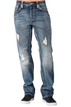 Load image into Gallery viewer, Men&#39;s Slim Straight Premium Jeans Blue Destroyed Sanding Whiskering