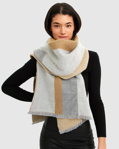 Sun Peaks Stripe Scarf - Grey