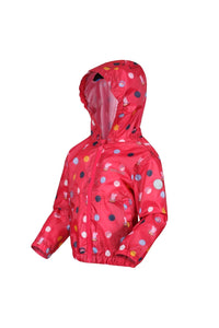 Regatta Childrens/Kids Peppa Pig Polka Dot Hooded Waterproof Jacket (Blush Red)