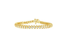 Load image into Gallery viewer, 14K Yellow Gold Round Cut Diamond Spiral Link Bracelet