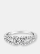 Load image into Gallery viewer, 10K White Gold 1/2 Cttw Round Cut Diamond Three Stone Split Shank Band Ring