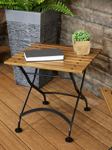 European 20-Inch Square Chestnut Folding Square Side Table