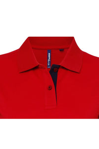 Womens/Ladies Short Sleeve Contrast Polo Shirt