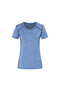 Stedman Womens/Ladies Reflective Recycled Sports T-Shirt (Blue Heather)