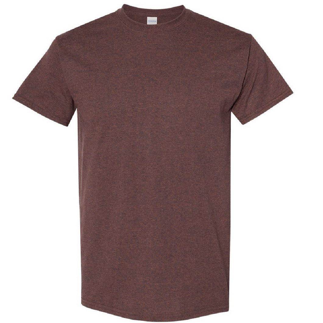 Gildan Mens Heavy Cotton Short Sleeve T-Shirt (Pack of 5) (Russet)