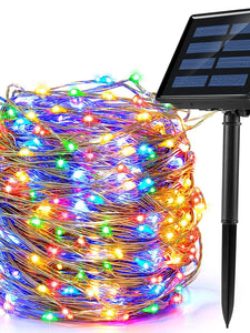 33" 100 LED Solar Copper String Wire Christmas Party Outdoor Garden Decor