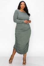 Load image into Gallery viewer, Side Ruched Maxi Dress