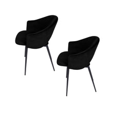Load image into Gallery viewer, Puff Paste Harmony Black Upholstery Dining Chair With Conic Legs - Set Of 2