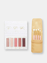 Load image into Gallery viewer, FLAIR FLEKK Eye Shadow Palette and 4-Piece Brush Set