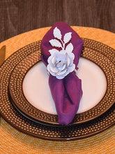 Load image into Gallery viewer, Vibhsa White Rose Set Of 8 Napkin Rings