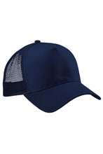 Load image into Gallery viewer, Beechfield Mens Half Mesh Trucker Cap/Headwear (Pack of 2) (French Navy/French Navy)