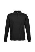 Load image into Gallery viewer, Tee Jays Mens Luxury Stretch Long Sleeve Polo Shirt (Black)