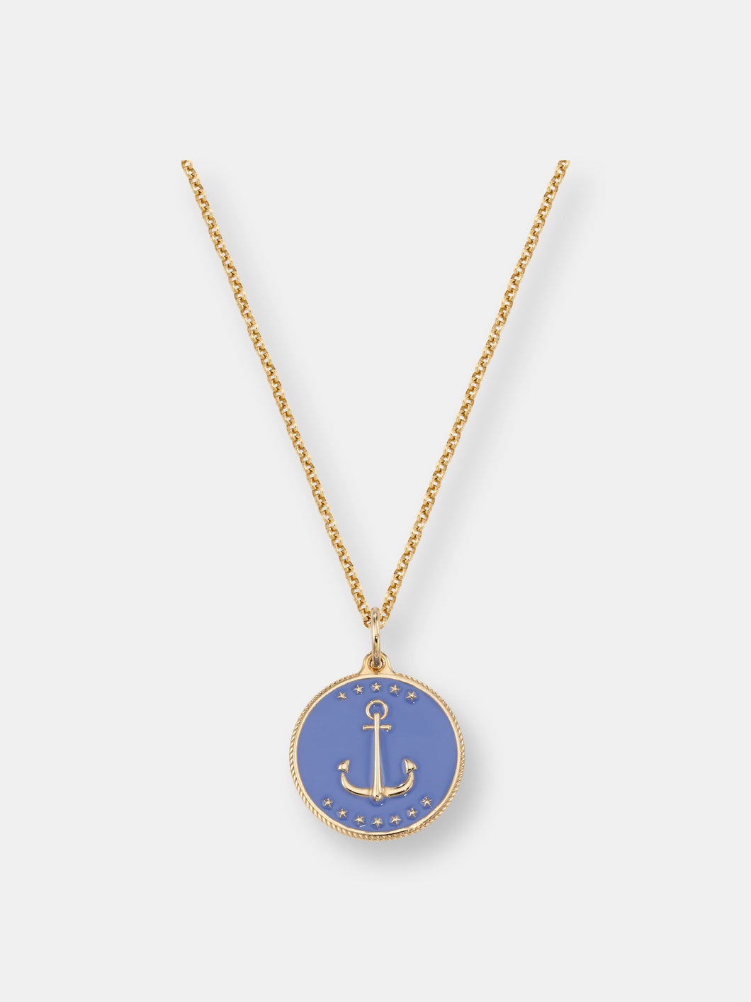 Of the Sea Anchor Enamel Medallion Necklace