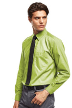 Load image into Gallery viewer, Premier Mens Long Sleeve Formal Plain Work Poplin Shirt (Lime)