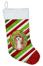 Load image into Gallery viewer, Cavapoo Christmas Candy Stripe Christmas Stocking