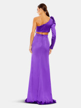 Load image into Gallery viewer, Puff One Sleeve Cut Out Side Knot Gown