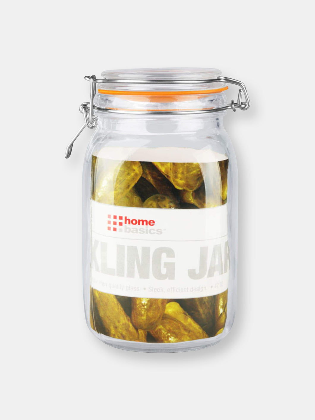47 oz. Glass Pickling Jar with Wire Bail Lid and Rubber Seal Gasket