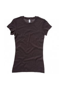 Bella + Canvas Womens/Ladies Sheer Mini Rib Crew Neck T-Shirt (Chocolate)