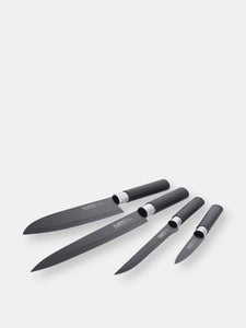 BergHOFF Essentials 4PC Ceramic Coated Knife Set, Black