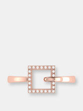 Load image into Gallery viewer, On The Block Square Diamond Ring In Sterling Silver In 14K Rose Gold Vermeil On Sterling Silver