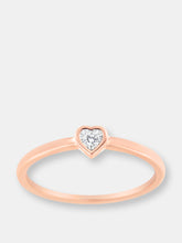 Load image into Gallery viewer, 14K Rose Gold Plated .925 Sterling Silver Miracle Set Diamond Accent Heart Shaped Promise Ring
