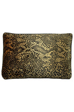 Load image into Gallery viewer, Paoletti Python Throw Pillow Cover (Gold/Black) (One Size)