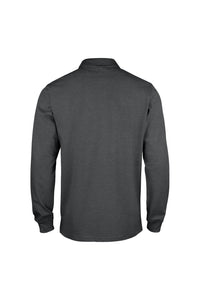 Clique Mens Classic Lincoln Long-Sleeved Polo Shirt (Black/Gray)