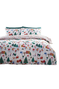 Christmas Duvet Set - White/Green/Red - King