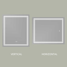 Load image into Gallery viewer, Victoria 24&quot; W x 30&quot;. H Rectangular Frameless Anti-Fog Wall Bathroom LED Vanity Mirror in Silver
