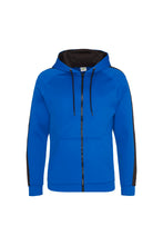 Load image into Gallery viewer, AWDis Just Hoods Mens Contrast Sports Polyester Full Zip Hoodie (Royal Blue/Jet Black)
