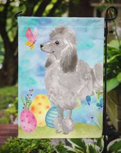 11 x 15 1/2 in. Polyester Grey Standard Poodle Easter Garden Flag 2-Sided 2-Ply