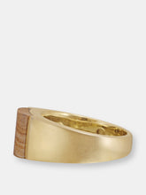 Load image into Gallery viewer, Wood Jasper Stone Signet Ring in 14K Yellow Gold Plated Sterling Silver