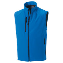 Load image into Gallery viewer, Russell Mens 3 Layer Soft Shell Gilet Jacket (Azure Blue)