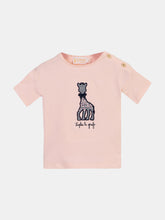 Load image into Gallery viewer, Pink Embroidered Giraffe T-Shirt