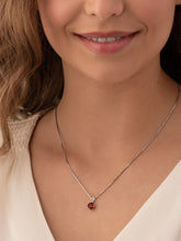 Load image into Gallery viewer, Garnet Pendant Necklace 14 Karat White Gold Cushion 1.1 Carats