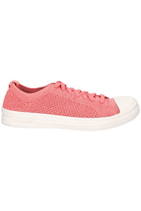 Womens/Ladies Schnoodle Lace Up Casual Sneakers - Coral