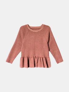 Belle Sweater in Peachy Pink Stripe