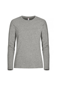 Womens/Ladies Melange Long-Sleeved T-Shirt - Gray