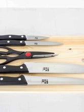 Load image into Gallery viewer, Essentials Series 5 Piece Stainless Steel Knife Set with All Natural Wood Cutting Board