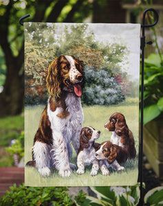 11 x 15 1/2 in. Polyester Springer Spaniels by Daphne Baxter Garden Flag 2-Sided 2-Ply