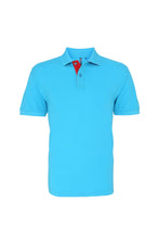 Load image into Gallery viewer, Asquith &amp; Fox Mens Classic Fit Contrast Polo Shirt (Turquoise/ Red)